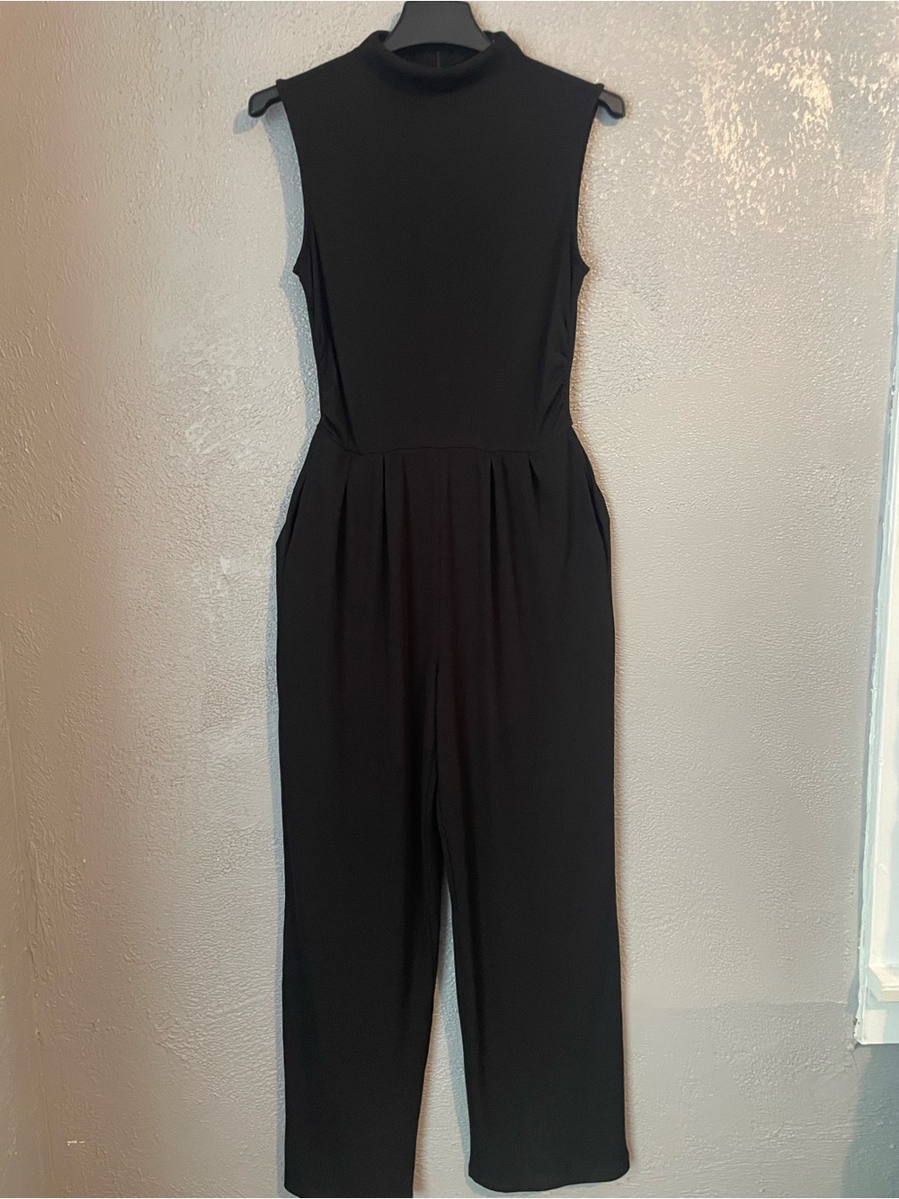Sleeveless Black Mock-Neck Jumpsuit